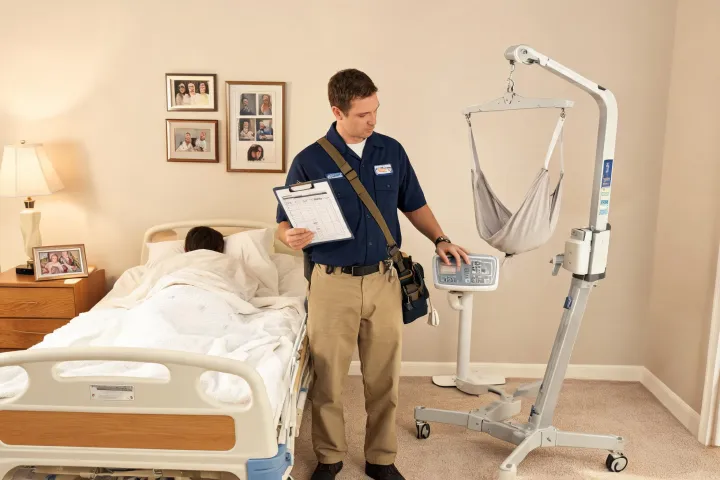 Home care rehabilitation equipment service visit